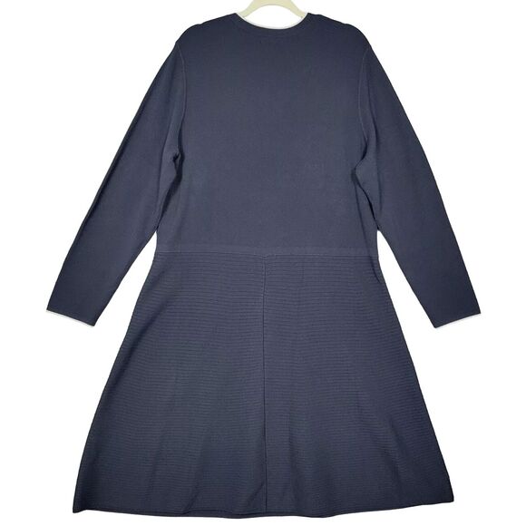 NWT BANANA REPUBLIC Blue Long Sleeve Button Shoulder Sweater Dress SIZE XXL - Picture 3 of 11